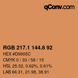 Color code: RGB 217.1 144.8 92 | qconv.com