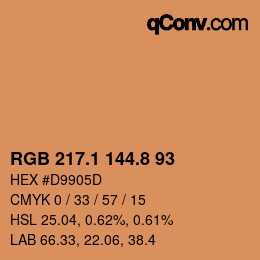 Color code: RGB 217.1 144.8 93 | qconv.com