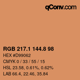 Color code: RGB 217.1 144.8 98 | qconv.com