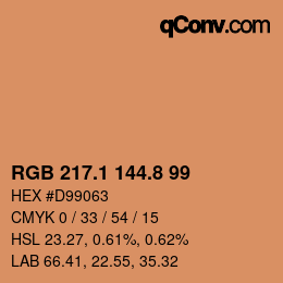 Color code: RGB 217.1 144.8 99 | qconv.com