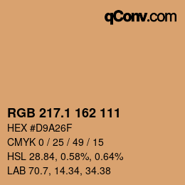 カラーコード: RGB 217.1 162 111 | qconv.com