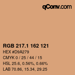 Color code: RGB 217.1 162 121 | qconv.com