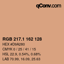 Color code: RGB 217.1 162 128 | qconv.com
