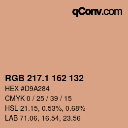 カラーコード: RGB 217.1 162 132 | qconv.com