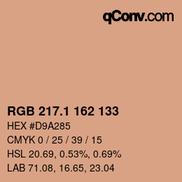 Color code: RGB 217.1 162 133 | qconv.com
