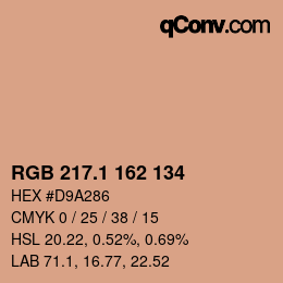 Color code: RGB 217.1 162 134 | qconv.com