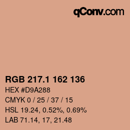 Color code: RGB 217.1 162 136 | qconv.com