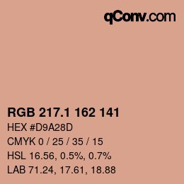 カラーコード: RGB 217.1 162 141 | qconv.com