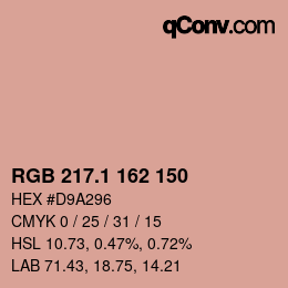 カラーコード: RGB 217.1 162 150 | qconv.com