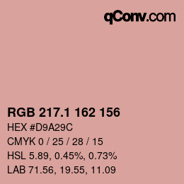 カラーコード: RGB 217.1 162 156 | qconv.com