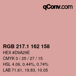 カラーコード: RGB 217.1 162 158 | qconv.com