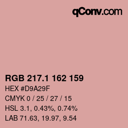 カラーコード: RGB 217.1 162 159 | qconv.com