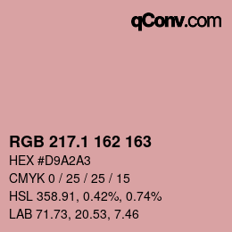 カラーコード: RGB 217.1 162 163 | qconv.com