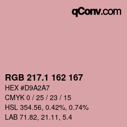 カラーコード: RGB 217.1 162 167 | qconv.com