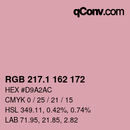 カラーコード: RGB 217.1 162 172 | qconv.com