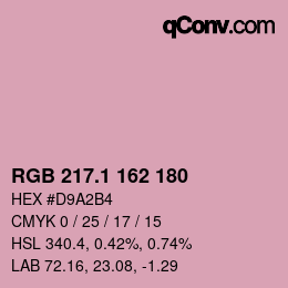 カラーコード: RGB 217.1 162 180 | qconv.com