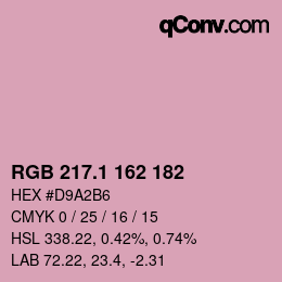 カラーコード: RGB 217.1 162 182 | qconv.com