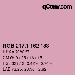 カラーコード: RGB 217.1 162 183 | qconv.com