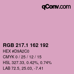カラーコード: RGB 217.1 162 192 | qconv.com