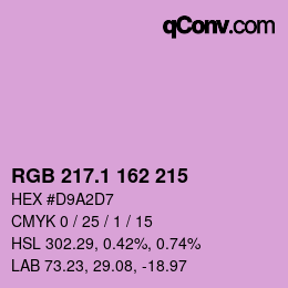 カラーコード: RGB 217.1 162 215 | qconv.com