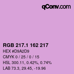 カラーコード: RGB 217.1 162 217 | qconv.com