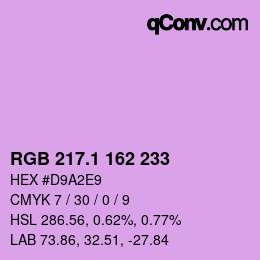 カラーコード: RGB 217.1 162 233 | qconv.com