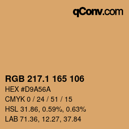 カラーコード: RGB 217.1 165 106 | qconv.com