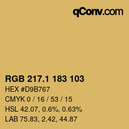 カラーコード: RGB 217.1 183 103 | qconv.com