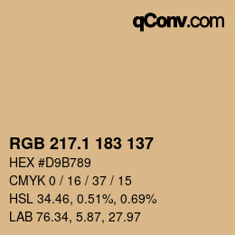Color code: RGB 217.1 183 137 | qconv.com