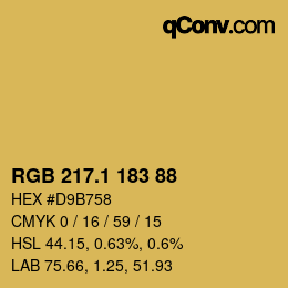 カラーコード: RGB 217.1 183 88 | qconv.com