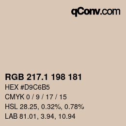 カラーコード: RGB 217.1 198 181 | qconv.com