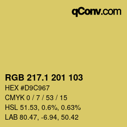 カラーコード: RGB 217.1 201 103 | qconv.com