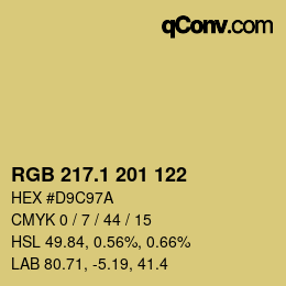 カラーコード: RGB 217.1 201 122 | qconv.com