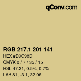 カラーコード: RGB 217.1 201 141 | qconv.com