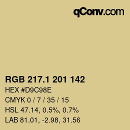 Color code: RGB 217.1 201 142 | qconv.com