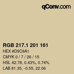 カラーコード: RGB 217.1 201 161 | qconv.com