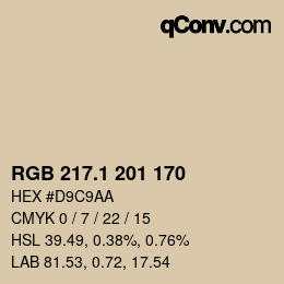 Color code: RGB 217.1 201 170 | qconv.com