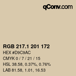 Color code: RGB 217.1 201 172 | qconv.com