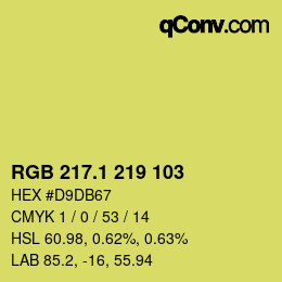 カラーコード: RGB 217.1 219 103 | qconv.com
