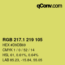 カラーコード: RGB 217.1 219 105 | qconv.com
