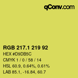 カラーコード: RGB 217.1 219 92 | qconv.com
