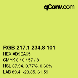 カラーコード: RGB 217.1 234.8 101 | qconv.com