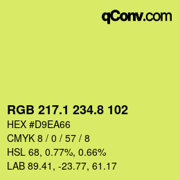 カラーコード: RGB 217.1 234.8 102 | qconv.com