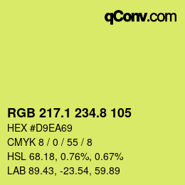 カラーコード: RGB 217.1 234.8 105 | qconv.com