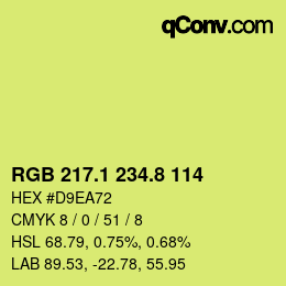 カラーコード: RGB 217.1 234.8 114 | qconv.com