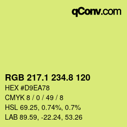 カラーコード: RGB 217.1 234.8 120 | qconv.com