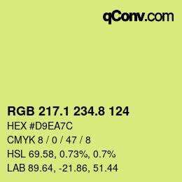 カラーコード: RGB 217.1 234.8 124 | qconv.com