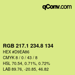 カラーコード: RGB 217.1 234.8 134 | qconv.com