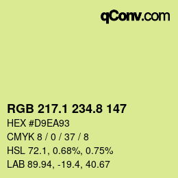 カラーコード: RGB 217.1 234.8 147 | qconv.com