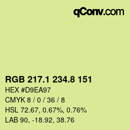 Color code: RGB 217.1 234.8 151 | qconv.com